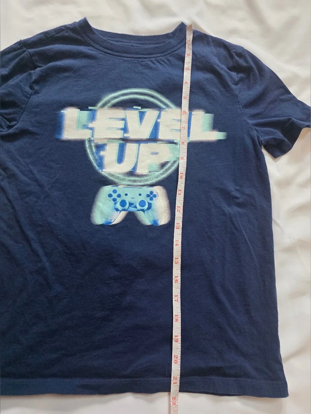 OshKosh B'gosh Boys Level Up Graphic T-Shirt Size Large Blue Gamer Short Sleeve